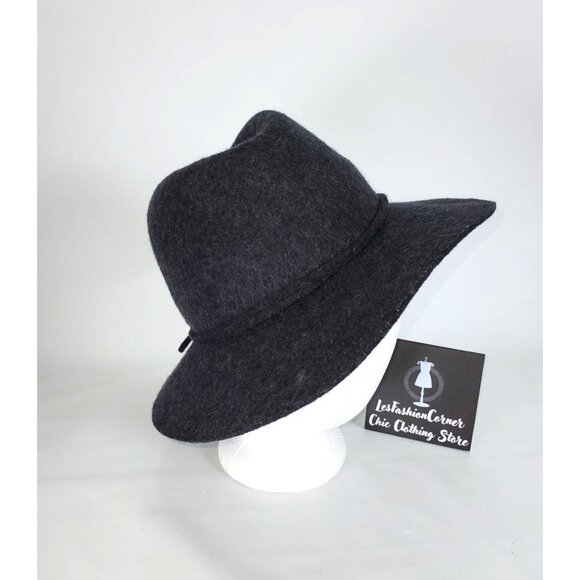 Banana Republic Accessories - Banana Republic Gray 100% Wool Fedora Hat with Black Trim S/M 1529